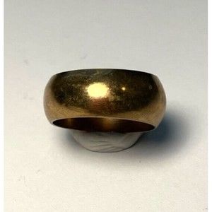 Signed Vintage Simple Dome Gold Tone Wedding Band